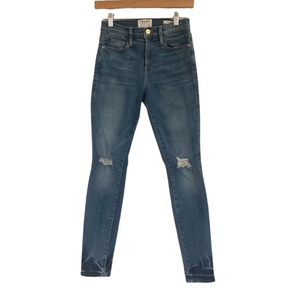 Frame | Distressed Le high skinny denim high waisted jeans size 25